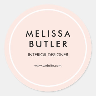Business Girly Elegant Blush Pink Ronde Sticker