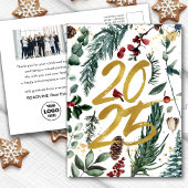 Business Gold 2025 Feestelijke Christmas Pine Boug Feestdagenkaart
