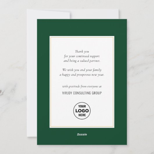 Business Gold 2025 Feestelijke Christmas Pine Boug Feestdagenkaart (Achterkant)