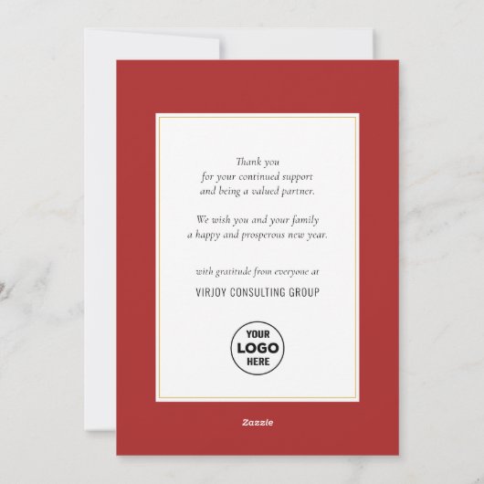 Business Gold 2025 Feestelijke Christmas Pine Boug Feestdagenkaart (Achterkant)