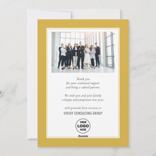 Business Gold 2025 Feestelijke Christmas Pine Boug Feestdagenkaart (Achterkant)