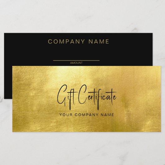 Business Gold & Black Gift Certificate (Voorkant / Achterkant)