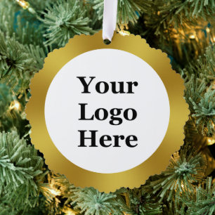 Business Gold en White Uw Logo hier Sjabloon Ornament Kaart