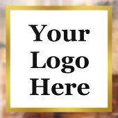 Business Gold en White Uw Logo hier Sjabloon Raamsticker (Vel 2)