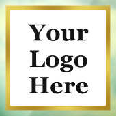 Business Gold en White Uw Logo hier Sjabloon Raamsticker (Vel 3)