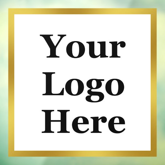 Business Gold en White Uw Logo hier Sjabloon Raamsticker (Vel 3)