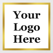 Business Gold en White Uw Logo hier Sjabloon Raamsticker (Vel)