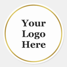 Business Gold en White Uw Logo hier Sjabloon Ronde Sticker