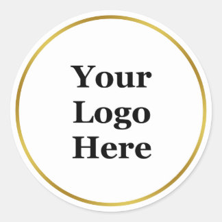 Business Gold en White Uw Logo hier Sjabloon Ronde Sticker