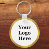 Business Gold en White Uw Logo hier Sjabloon Sleutelhanger (Achterkant)