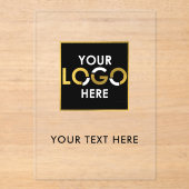 Business Gold Logo Modern Minimalist Branded Acryl Uitnodigingen (Voorkant)