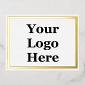 Business Gold White - Uw Logo hier, 2Sided Sjabloo Folie Uitnodiging Briefkaart (Voorkant)