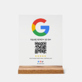 Business Google Review Tabletop Sign l QR Code Acryl Bord (Voorkant)