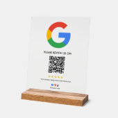 Business Google Review Tabletop Sign l QR Code Acryl Bord (Hoek)