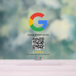 Business Google Review Tabletop Sign l QR Code Acryl Bord