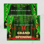 Business grand opende Red Green Gold VIP Aankondigingskaart (Voorkant / Achterkant)