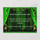 Business grand opende Red Green Gold VIP Aankondigingskaart (Achterkant)