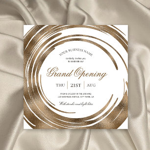 Business Grand Opening Chic Elegant Gouden Glitter Kaart