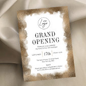 Business Grand Opening Gold Glitter Modern Logo Kaart