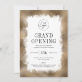 Business Grand Opening Gold Glitter Modern Logo Kaart (Voorkant)