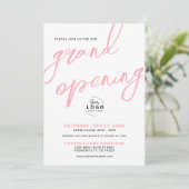 Business Grand Opening Logo Pink Elegant Kaart (Staand voorkant)