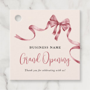 Business Grand Opening Modern rood lint Bedankjes Labels
