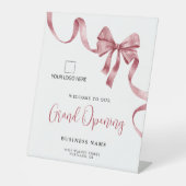 Business Grand Opening Ribbon Logo Welkom Reclamebord Met Voetstuk (Voorkant)