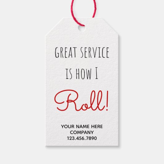 Business Great Service is hoe ik rol Cadeaulabel (Voorkant)