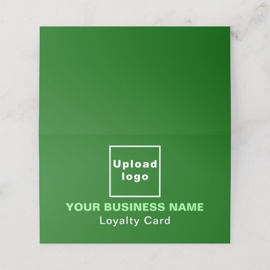 Business Green Folded Loyalty Kaart (Buitenkant ongevouwen)