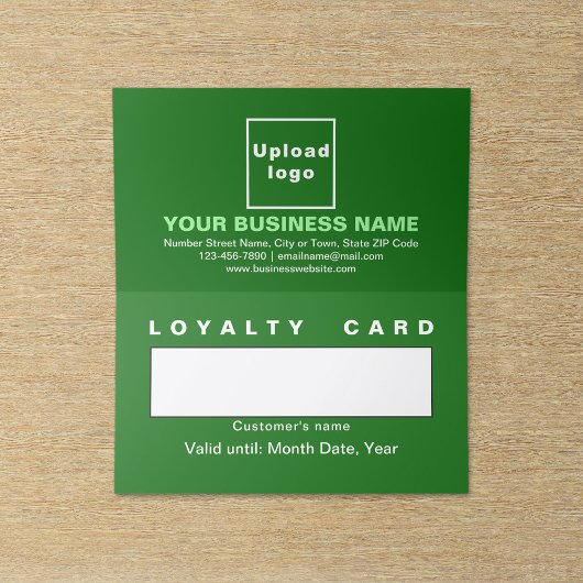 Business Green Folded Loyalty Kaart