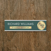 Business Green & Gold Logo Naam werknemer Functiet Deurbordje
