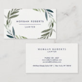 Business Green Olive Leaf WreatProfessional Visitekaartje (Voorkant / Achterkant)