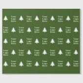 Business Green White-kerstbomen Uw Logo Cadeaupapier (Vlak)