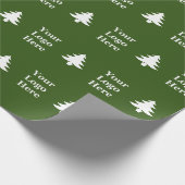 Business Green White-kerstbomen Uw Logo Cadeaupapier (Hoek)