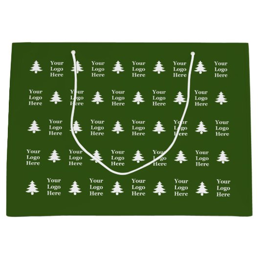 Business Green White-kerstbomen Uw Logo Groot Cadeauzakje (Voorkant)
