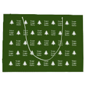 Business Green White-kerstbomen Uw Logo Groot Cadeauzakje (Achterkant)