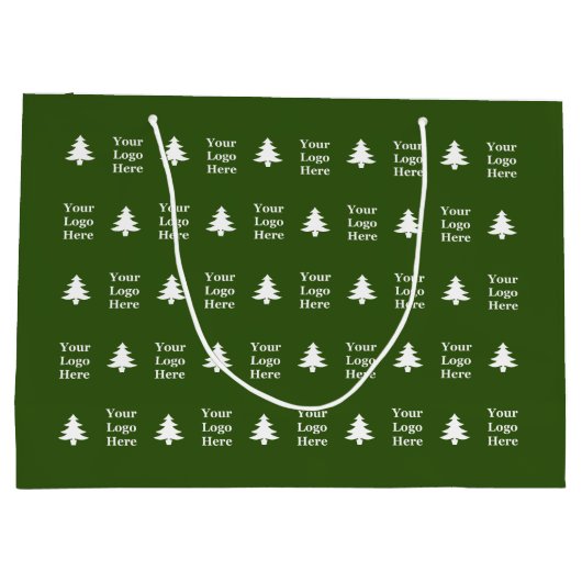 Business Green White-kerstbomen Uw Logo Groot Cadeauzakje (Achterkant)