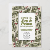 Business Greeting Joy & Peace Whimsical Branches Feestdagenkaart (Voorkant)