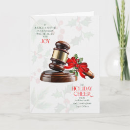 Business Greeting Judicial Gavel Cheer Custom Name Feestdagen Kaart