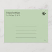 Business Greeting met botanische bladeren en logo  Feestdagenkaart (Achterkant)