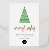 Business Greeting Warmest Wishes Waterverf Tree Folie Feestdagenkaart (Voorkant)