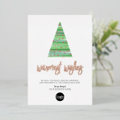 Business Greeting Warmest Wishes Waterverf Tree Folie Feestdagenkaart (Staand Voorkant)