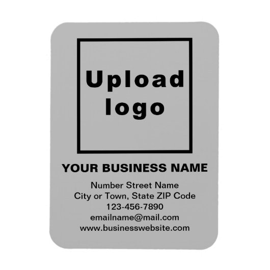 Business Grey Flexible Photo Magnet Magneet (Verticaal)