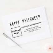 Business Halloween Black en White Rechthoekige Sticker (Envelop)