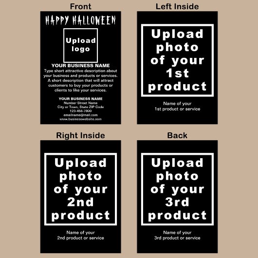 Business Halloween Black Folded Holiday Card Feestdagen Kaart