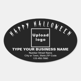 Business Halloween Black Oval Sticker