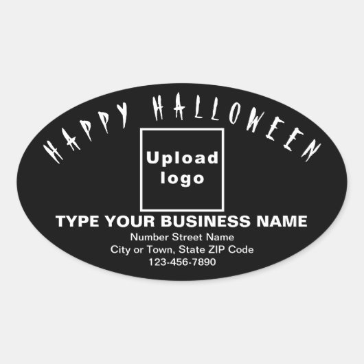 Business Halloween Black Oval Sticker (Voorkant)