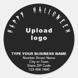 Business Halloween Black Round Sticker