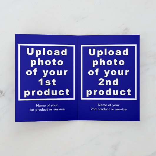 Business Halloween Blue Folded Holiday Card Feestdagen Kaart (Binnen)