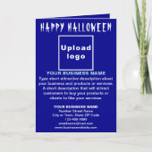 Business Halloween Blue Folded Holiday Card Feestdagen Kaart (Voorkant)